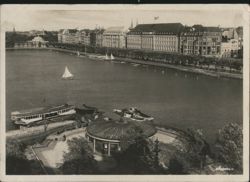 Blick auf den Alsterdamm and Binnenalster Postcard