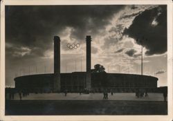 Reichssportfeld Olympic Stadium at Twilight Postcard