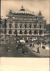 L'Opéra Facade with Street Traffic and Pedestrians Postcard