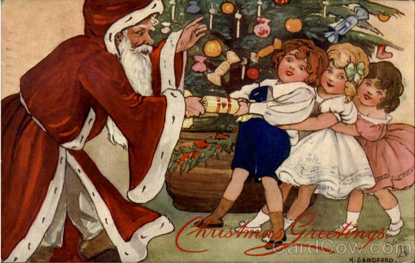 Christmas Greetings H. D. Sandford Santa Claus