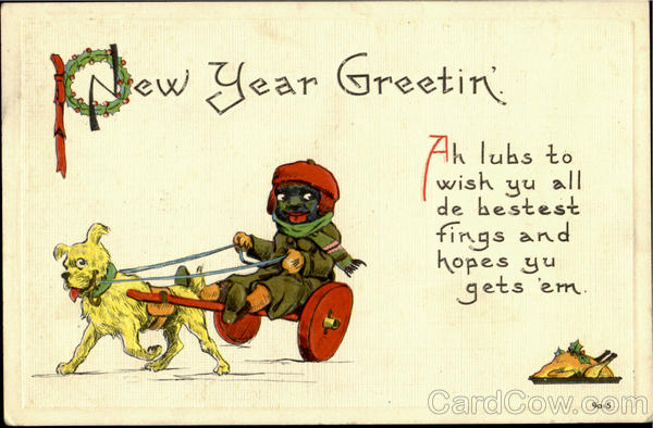New Year Greetings Black Americana