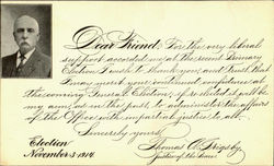 Election November 3 1914 Thomas A. Grigsby Postcard