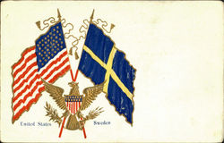 United States Sweden Postcard