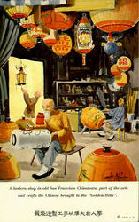 A Lantern Shop In Old San Francisco Chinatown California Postcard Postcard