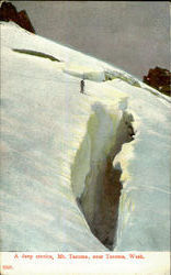 A Deep Crevice Mt. Tacoma Washington Postcard Postcard