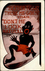 "Don't he Look Natural" Black Americana Postcard Postcard