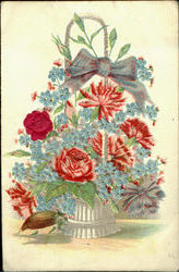 Floral Arrangement, Beetle Postcard