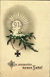 1915 German Iron Cross Christmas WWI Postcard