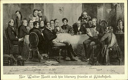 Sir Walter Scott And His Literary Friends Postcard