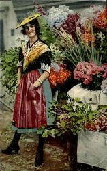 French Florist Postcard