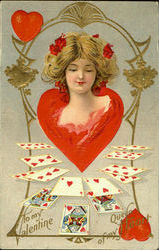 To My Valentine Queen Of My Heart Women Postcard Postcard