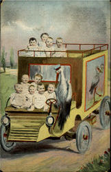 Truckload of Babies Postcard