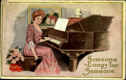 Someone Longs For Someone Pianos Postcard Postcard