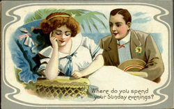 Where Do You Spend Your Sunday Evenings? Postcard