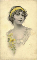 Yellow Tinted Women Postcard Postcard