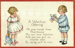 A Valentine Offering Children Postcard Postcard