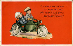 Valentine Sidecar Comic Postcard Postcard