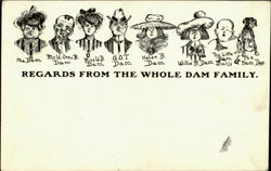 Regards From The Whole Dam Family Postcard