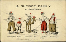 A Shriner Family In California Postcard Postcard