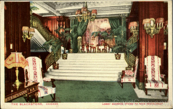 The Blackstone Lobby Showing Stairs To Main Restaurant Chicago Illinois