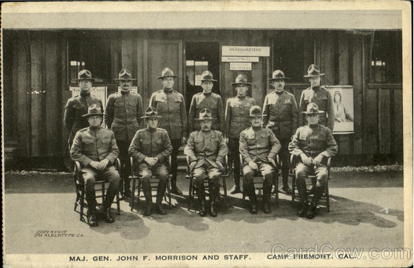 Maj. Gen. John F. Morrison And Staff Camp Fremont Palo Alto California