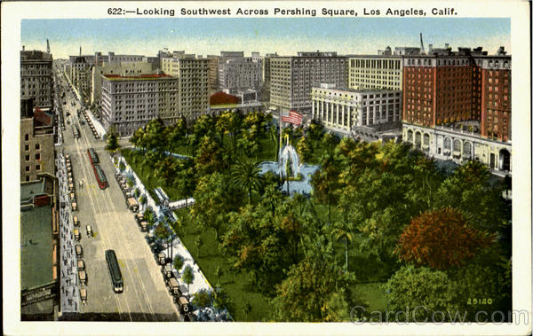 Looking Southwest Across Pershing Square Los Angeles California