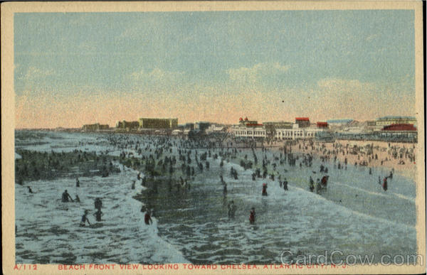 Beach Front View Looking Toward Chelsea Atlantic City New Jersey