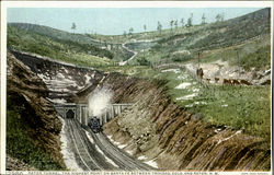 Raton Tunnel Trains, Railroad Postcard Postcard