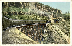 California Limited Crossing Johnson's Canyon Arizona Trains, Railroad Postcard Postcard