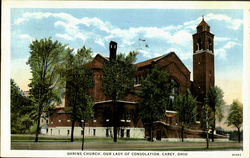 Shrine Church Carey, OH Postcard Postcard