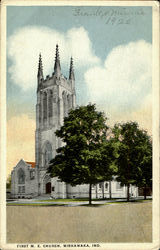 First M. E. Church Mishawaka, IN Postcard Postcard