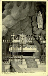 Grotte De Lourdes St. Martin Catholic Church Postcard