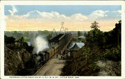 Entering Little Rock Via St. L. & I. M. S. Ry. Postcard