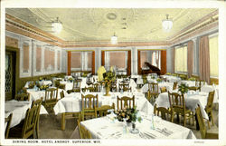 Dining Room Hotel Androy Superior, WI Postcard Postcard