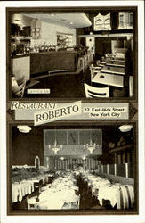 Restaurant Roberto, 22 East 46th Street New York City, NY Postcard Postcard