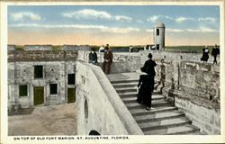 On Top Of Old Fort Marion Postcard