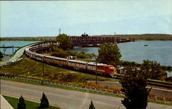 Leaving Santa Fe Bridge Over Mississippi River Fort Madison, IA Postcard Postcard