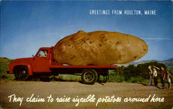 They Claim To Raise Sizeable Potatoes Around Here Houlton, ME Postcard Postcard