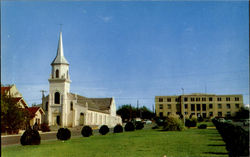 Catholic Church And Starr County Court House Rio Grande City, TX Postcard Postcard