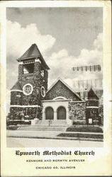 Epworth Methodist Church, Kenmore and Berwyn Avenues Chicago, IL Postcard Postcard