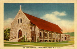 Our Lady Of Lourves Catholic Church Elmira, NY Postcard Postcard