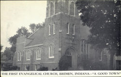 The First Evangelical Church Bremen, IN Postcard Postcard