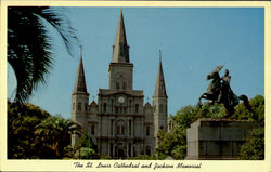 The St. Louis Cathedral And Jackson Memorial Postcard