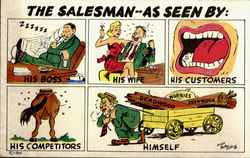 The Salesman As Seen By... Postcard