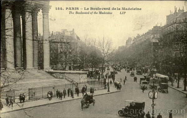 Le Boulevard Dela Madeleine Paris France