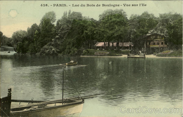 Lac Du Bois De Boulogne Vue Sur Ille Paris France