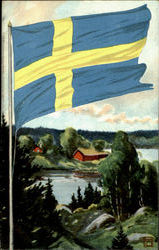 Swedish Flag Sweden Postcard Postcard