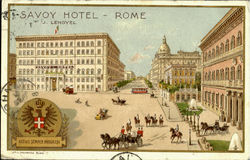 Savoy Hotel Roma, Italy Postcard Postcard