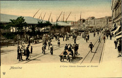 Il Corso Vittorio Emanuele Col Mercato Messina, Italy Postcard Postcard