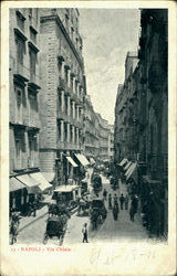 Napoli Via Chiaia Napli, Italy Postcard Postcard
